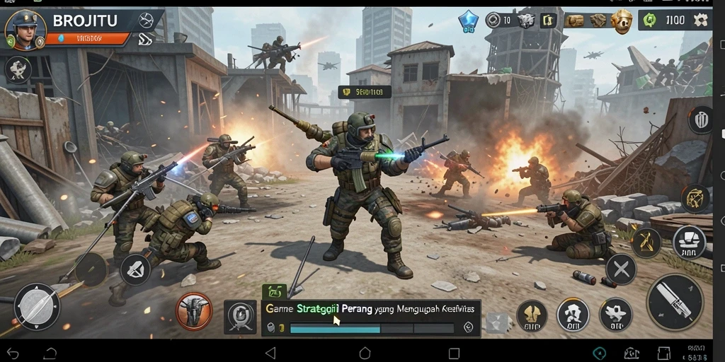 Screenshot menampilkan gameplay menarik dengan strategi perang yang kompleks.