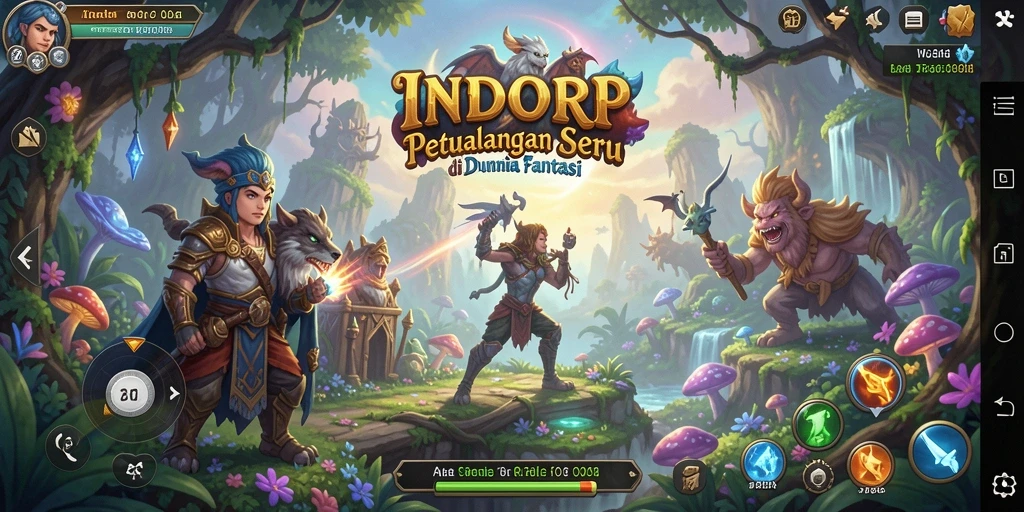 Tampilan gameplay menarik dari INDORP dengan dunia petualangan yang kaya.