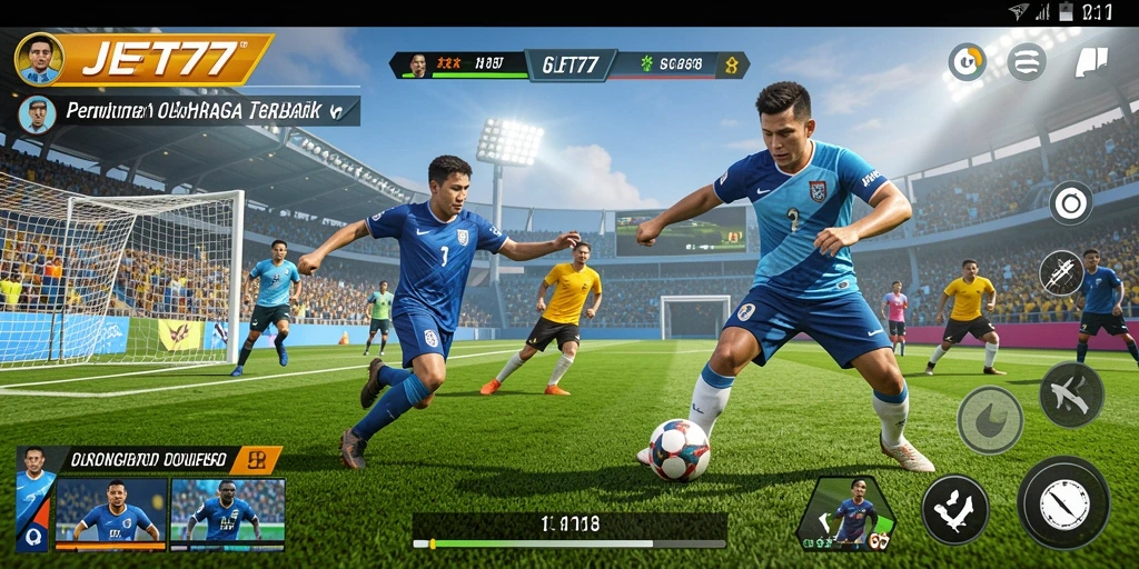 Tampilan menarik dari gameplay olahraga di JET77.