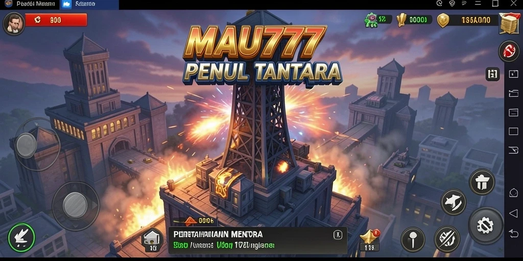 Tampilan gameplay menarik dari MAU777 di Tower Defense.