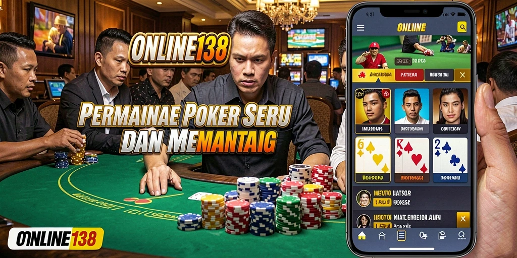 Screenshot gameplay Poker yang menggambarkan aksi seru di ONLINE138.