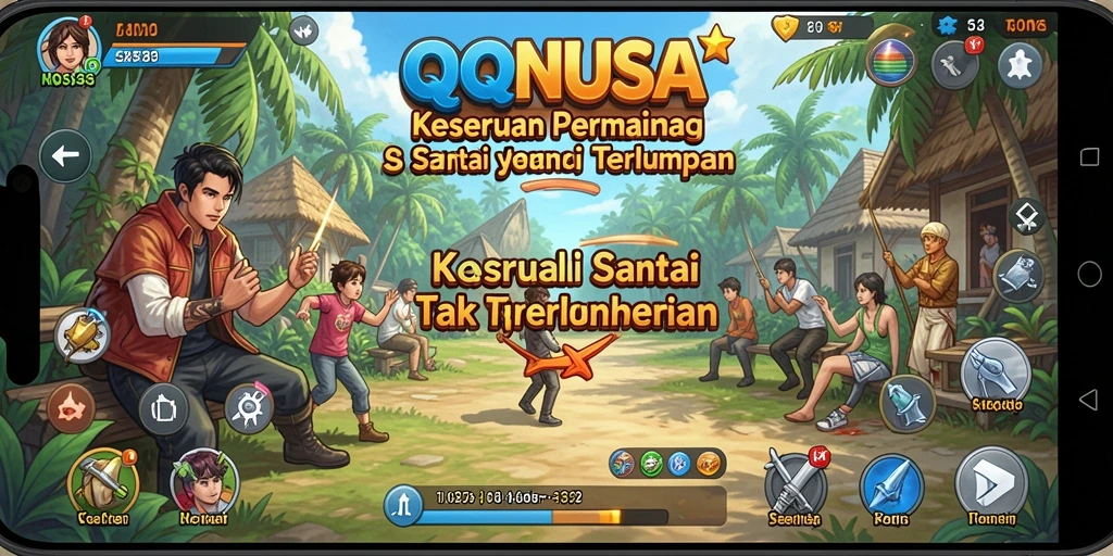 Screenshot utama <strong>QQNUSA</strong> menampilkan gameplay yang ceria dan menarik.