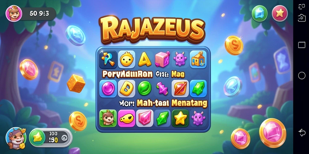 Gameplay seru dan menantang dalam RAJAZEUS yang penuh warna.