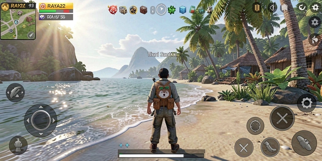Tampilan gameplay RAYA22 yang penuh warna dan menarik.
