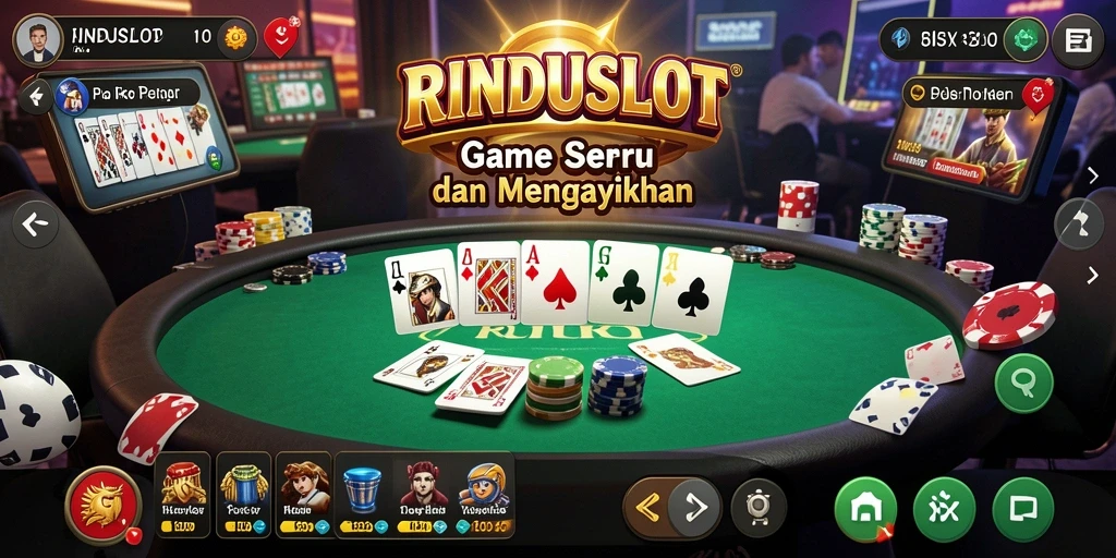 Tampilan gameplay poker yang menarik di RINDUSLOT.