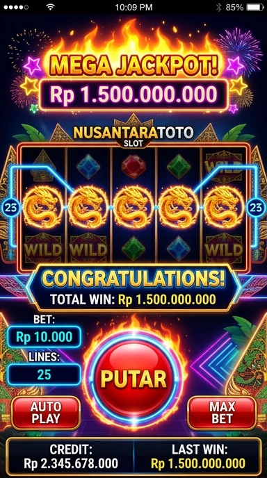 Tampilan antarmuka utama nusantaratoto yang menarik.